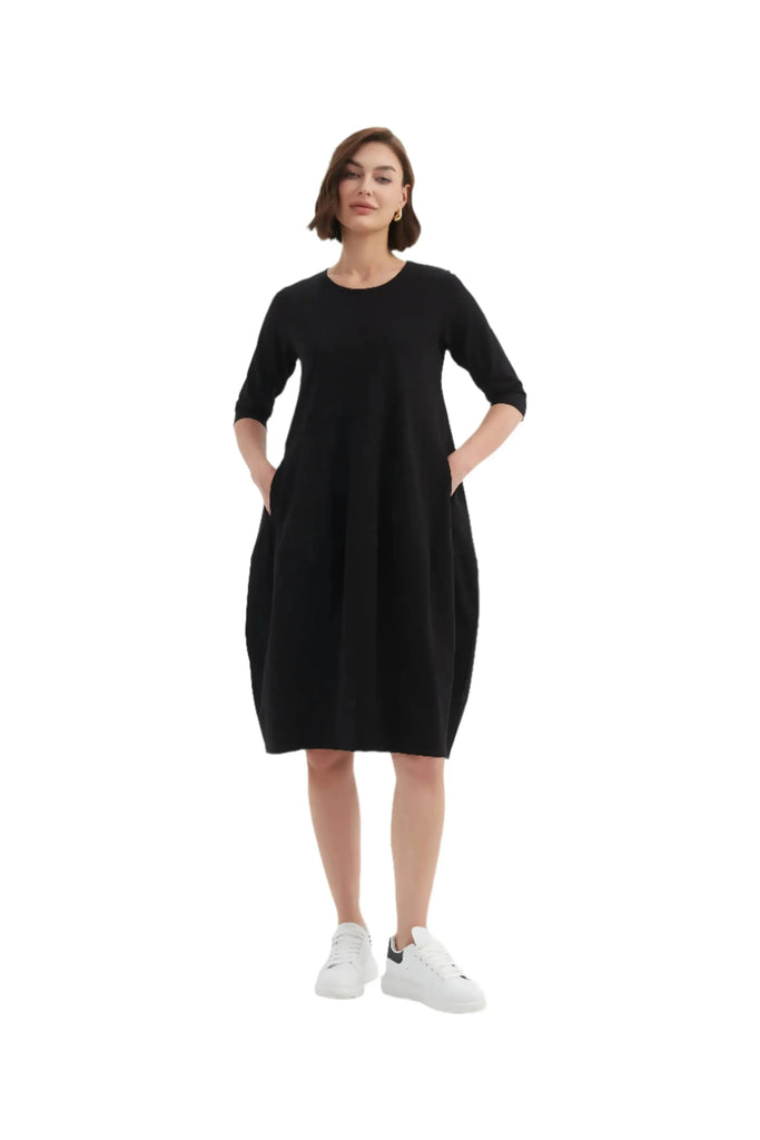 V-Neck Diagonal Seam Dress