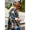 HAMMILL & CO VINTAGE CHECK FLANNEL HOODIE - GREEN/NATURAL