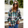 HAMMILL & CO VINTAGE CHECK FLANNEL HOODIE - GREEN/NATURAL