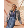 ONCE WAS STELLA FAUX FUR BOMBER JACKET - ICE BLUE