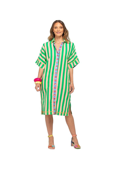 BOOM SHANKAR MAUI SHIRT DRESS - CAPRI PEACH