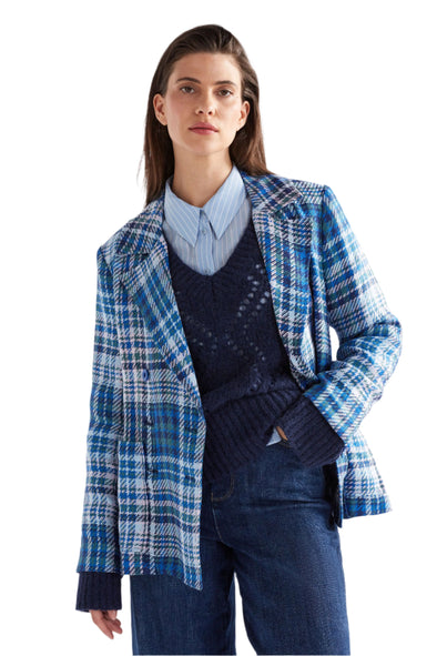 ELK RANIE JACKET - BLUE MULTI CHECK