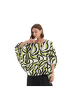 TIRELLI NOTCH NECK PRINT TOP - CHARTREUSE SWIRL