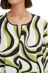 TIRELLI NOTCH NECK PRINT TOP - CHARTREUSE SWIRL