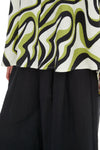 TIRELLI NOTCH NECK PRINT TOP - CHARTREUSE SWIRL
