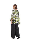 TIRELLI NOTCH NECK PRINT TOP - CHARTREUSE SWIRL