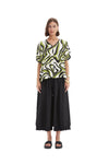 TIRELLI BISHOP SLEEVE SWIRL TOP - CHARTREUSE SWIRL