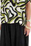 TIRELLI BISHOP SLEEVE SWIRL TOP - CHARTREUSE SWIRL