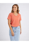 FOXWOOD WASHED SAMMY VEE TEE - ORANGE