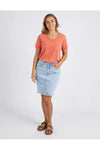 FOXWOOD WASHED SAMMY VEE TEE - ORANGE