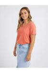 FOXWOOD WASHED SAMMY VEE TEE - ORANGE