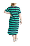 ELM MERCURY STRIPE DRESS - GREEN /BLUE