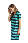 ELM MERCURY STRIPE DRESS - GREEN /BLUE