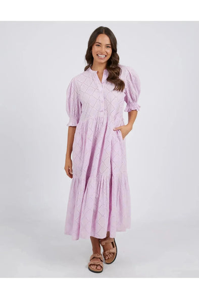 ELM OTTILIE BRODERIE DRESS - LILAC