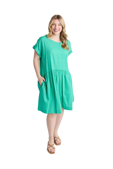 ELM SUNSET HOUR SOLID DRESS - GUMDROP GREEN