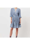 ONCE WAS ANTIGUA LINEN VISCOSE DRESS - DEL MAR STRIPE