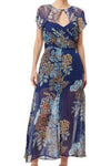 ONCE WAS RIO VISCOSE CHIFFON MIDI DRESS - AZTEC FLOWER