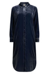 ELK SUURI VELVET SHIRT DRESS - BLUE STEEL