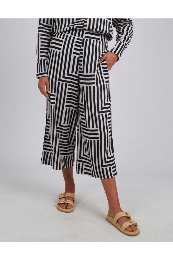 ELM BAUHAUS PANT - NAVY/OATMEAL STRIPE