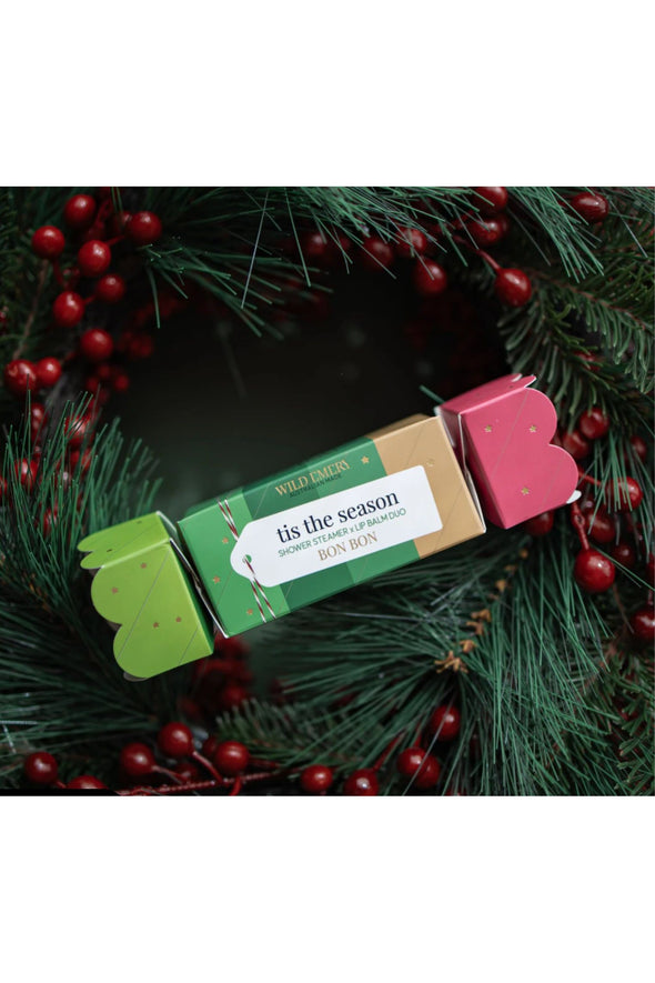 WILD EMERY SHOWER STEAMER AND MINI LIP BALM - TIS THE SEASON