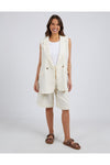 ELM BRIGITTE SLEEVELESS BLAZER - TOASTED COCONUT