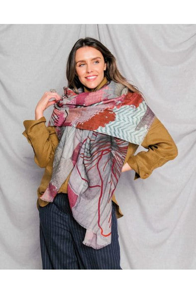 BURNISH WOOL SCARF  (180cm x 130cm)