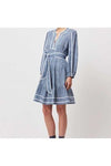 ONCE WAS ANTIGUA LINEN VISCOSE DRESS - DEL MAR STRIPE