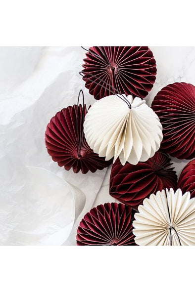 CLASSIC RED PAPER TREE ORNAMENT - 10CM