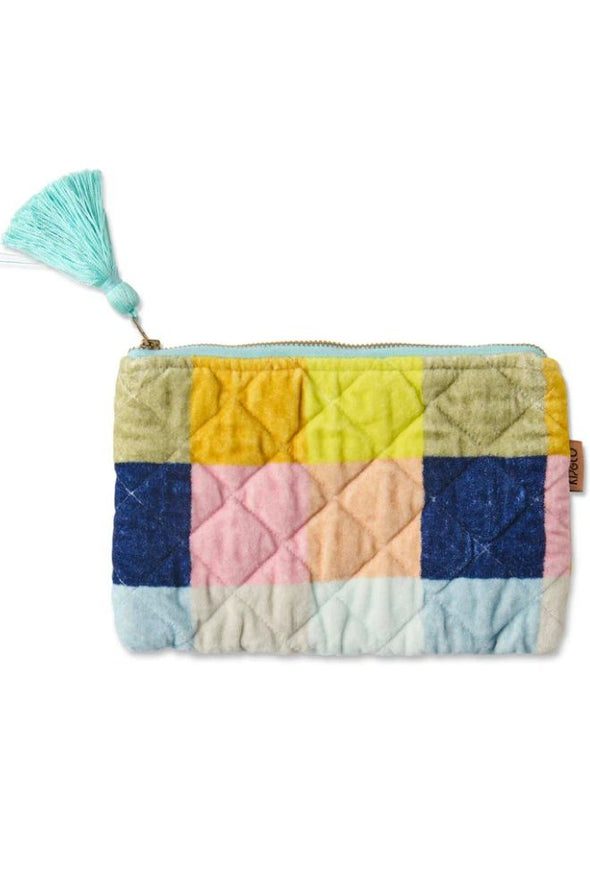 KIP & CO VELVET COSMETIC PURSE - FLORIDA TARTAN