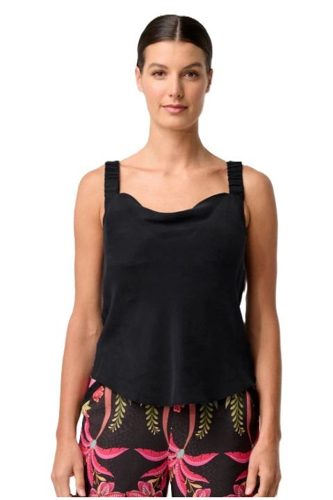 ONCE WAS DELRAY REVERSIBLE CUPRO CAMI - BLACK