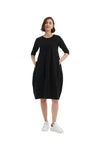 TIRELLI DIAGONAL SEAM DRESS - BLACK
