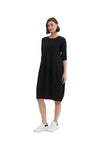 TIRELLI DIAGONAL SEAM DRESS - BLACK