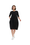 TIRELLI DIAGONAL SEAM DRESS - BLACK