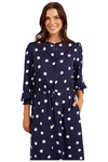 ELM DOTTIE DRESS -NAVY
