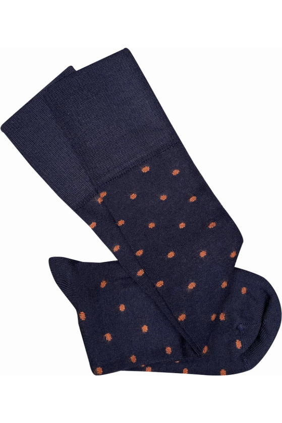 TIGHTOLOGY DOTTY KNEE HIGH WOOL SOCKS - MIDNIGHT