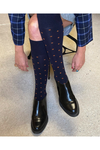 TIGHTOLOGY DOTTY KNEE HIGH WOOL SOCKS - MIDNIGHT