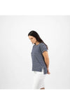 VASSALLI DROP SLEEVE TOP - NAVY/WHITE STRIPE