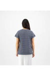 VASSALLI DROP SLEEVE TOP - NAVY/WHITE STRIPE