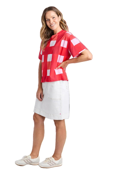 ELM EDIN TEE - RED+PINK+WHITE