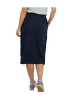 ELM RIB MIDI SKIRT - NAVY