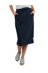 ELM RIB MIDI SKIRT - NAVY