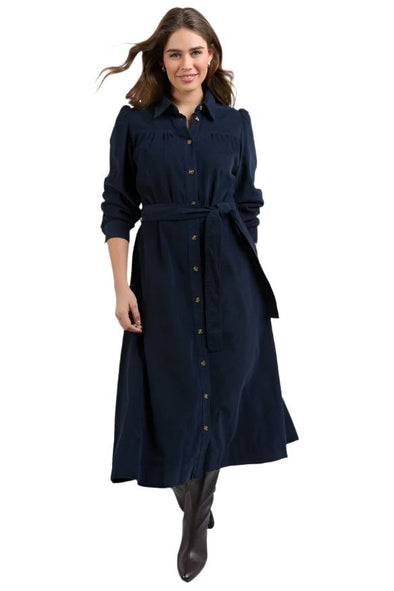 ELM SERENA CORD DRESS - DARK SAPPHIRE