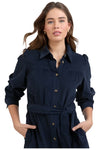 ELM SERENA CORD DRESS - DARK SAPPHIRE