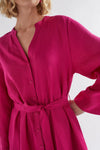 ELK ELEV SHIRT DRESS - BRIGHT PINK