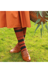 TIGHTOLOGY LONG ENSEMBLE COTTON SOCKS - PAPRIKA STRIPE - O/S