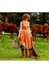TIGHTOLOGY LONG ENSEMBLE COTTON SOCKS - PAPRIKA STRIPE - O/S