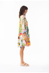 ERICA DRESS TIERED FRILL HEM - TROPICAL BAY