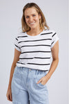 FOXWOOD MANLY STRIPE TEE - BLACK+WHITE