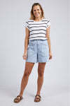 FOXWOOD MANLY STRIPE TEE - BLACK+WHITE