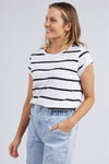 FOXWOOD MANLY STRIPE TEE - BLACK+WHITE
